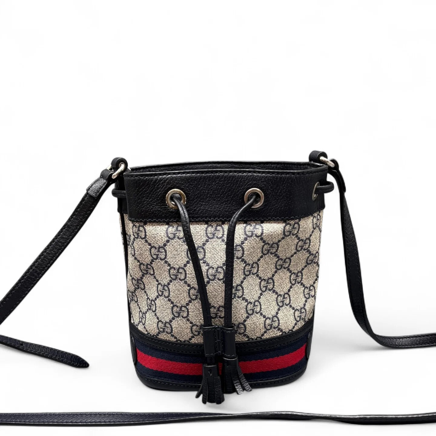 Gucci Blondie Mini Bucket Bag Beige Black Red Blue Gg Monogram (ws072126b4r)