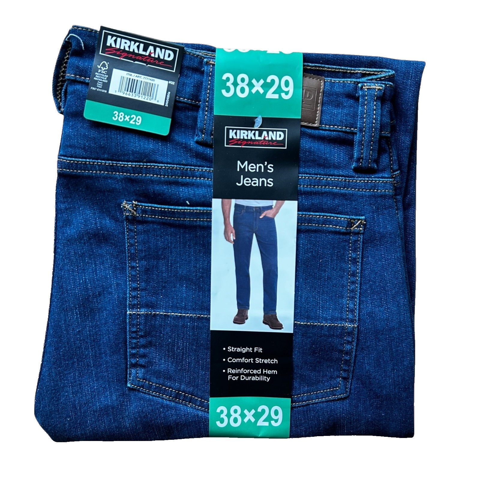 Kirkland Signature Men’s Straight Fit Jean Blue Denim Size 38×29