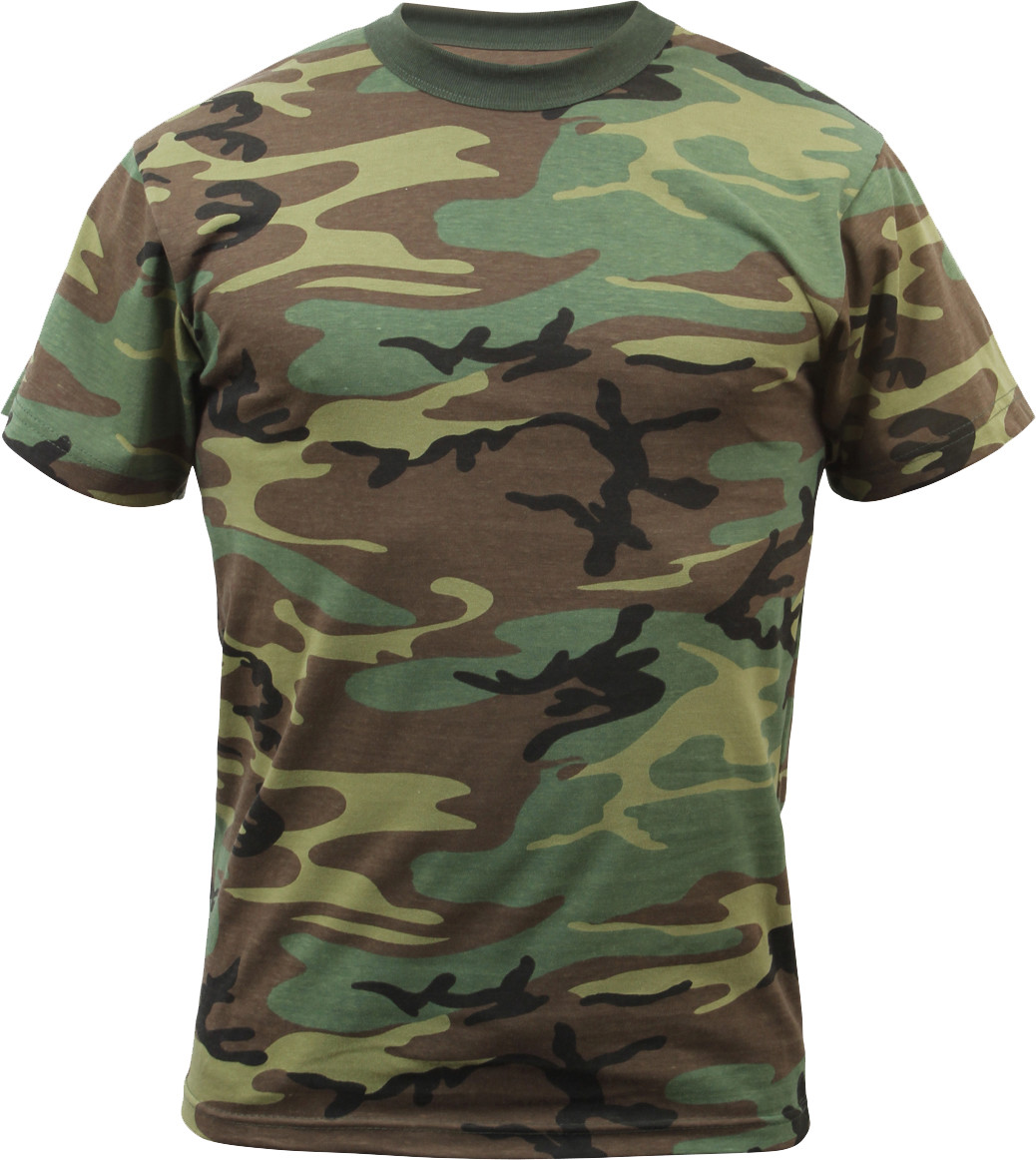 Mens Woodland Camo Tactical T-Shirt Military Army Green Camouflage Short Sleeve