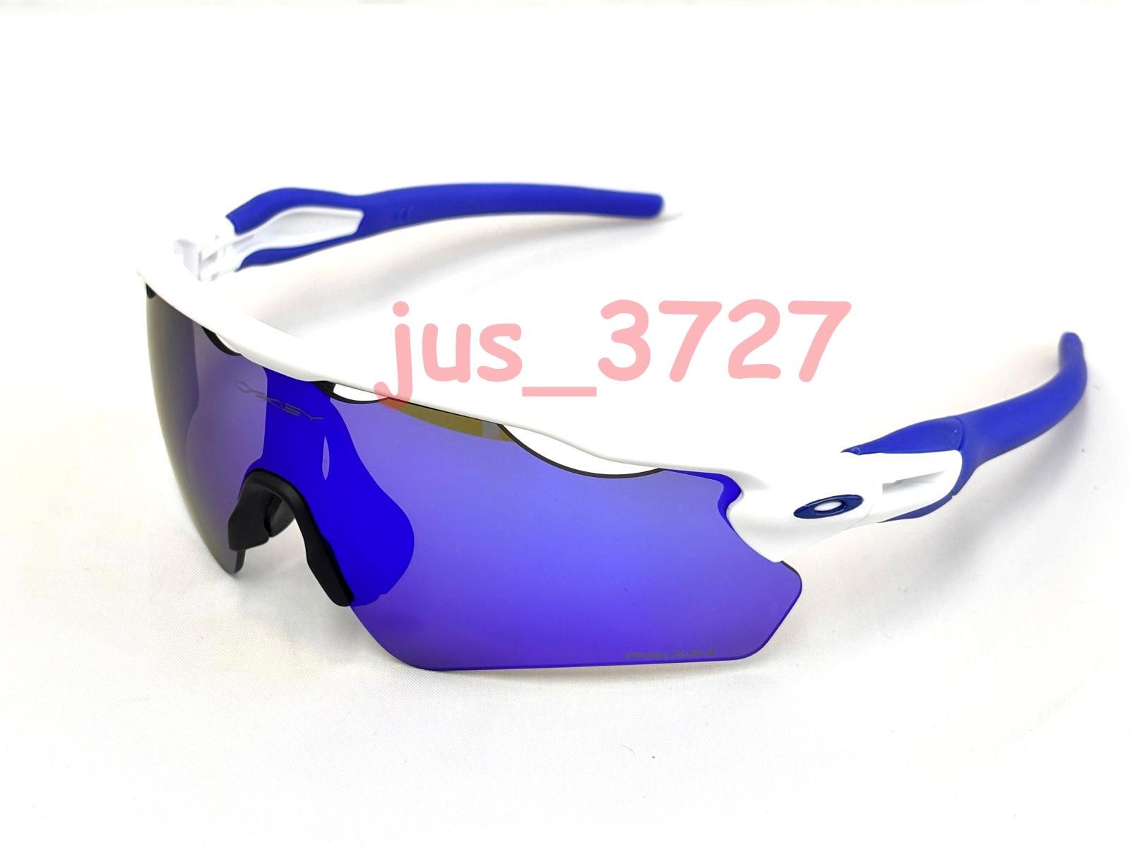 Oakley Radar EV Patn OO9208 Sunglasses white& Blue Frame Foot Blue Polarization