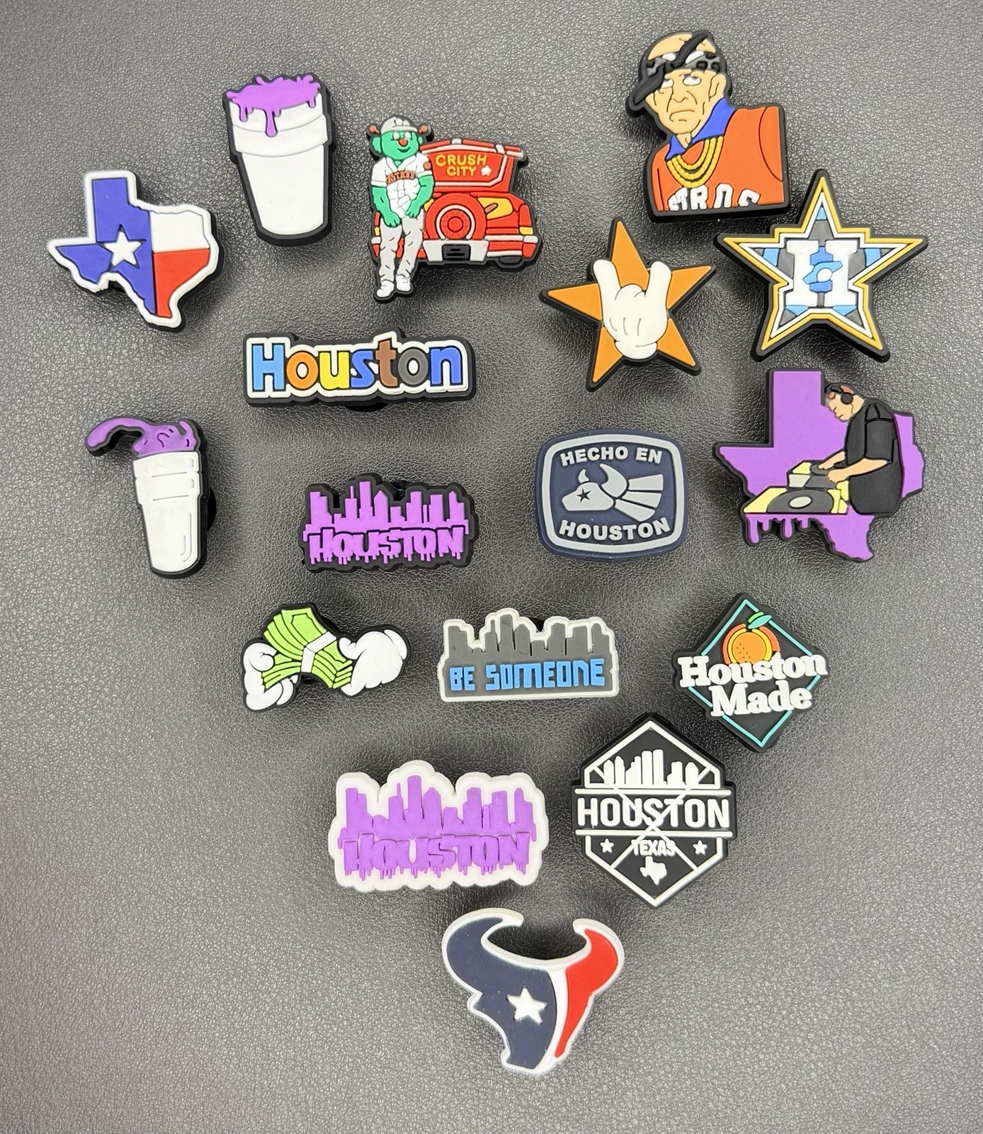Lot Of 17! | Houston Themed Shoe Charms | Crocs Jibbitz | DJ Screw, Astros