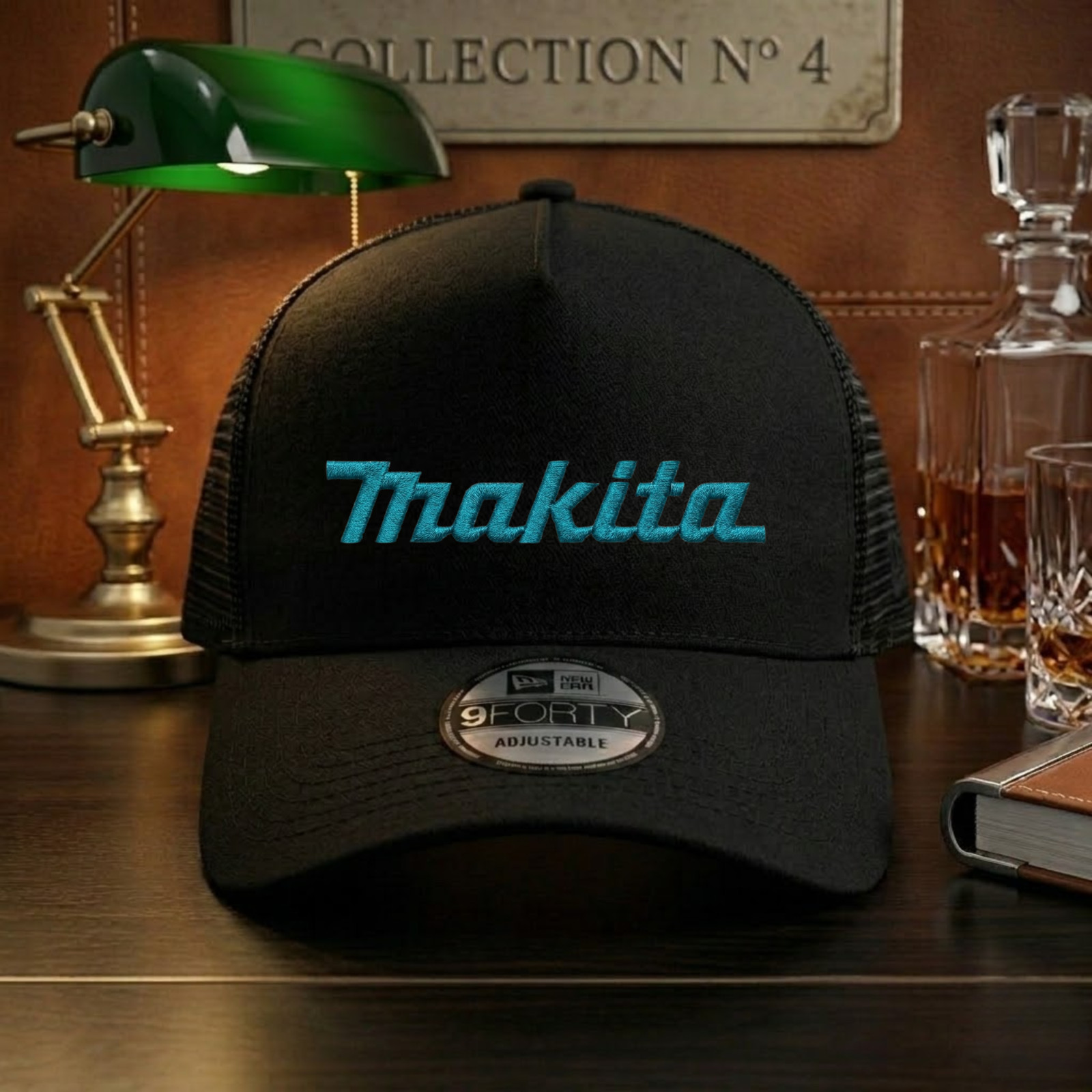Makita Embroidered Logo Trucker Hat Black Mesh Adjustable Cap