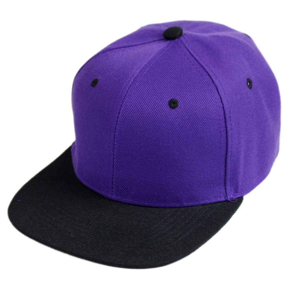 Snapback Baseball Cap Flat Bill Adjustable Blank Plain Solid Structured Hat