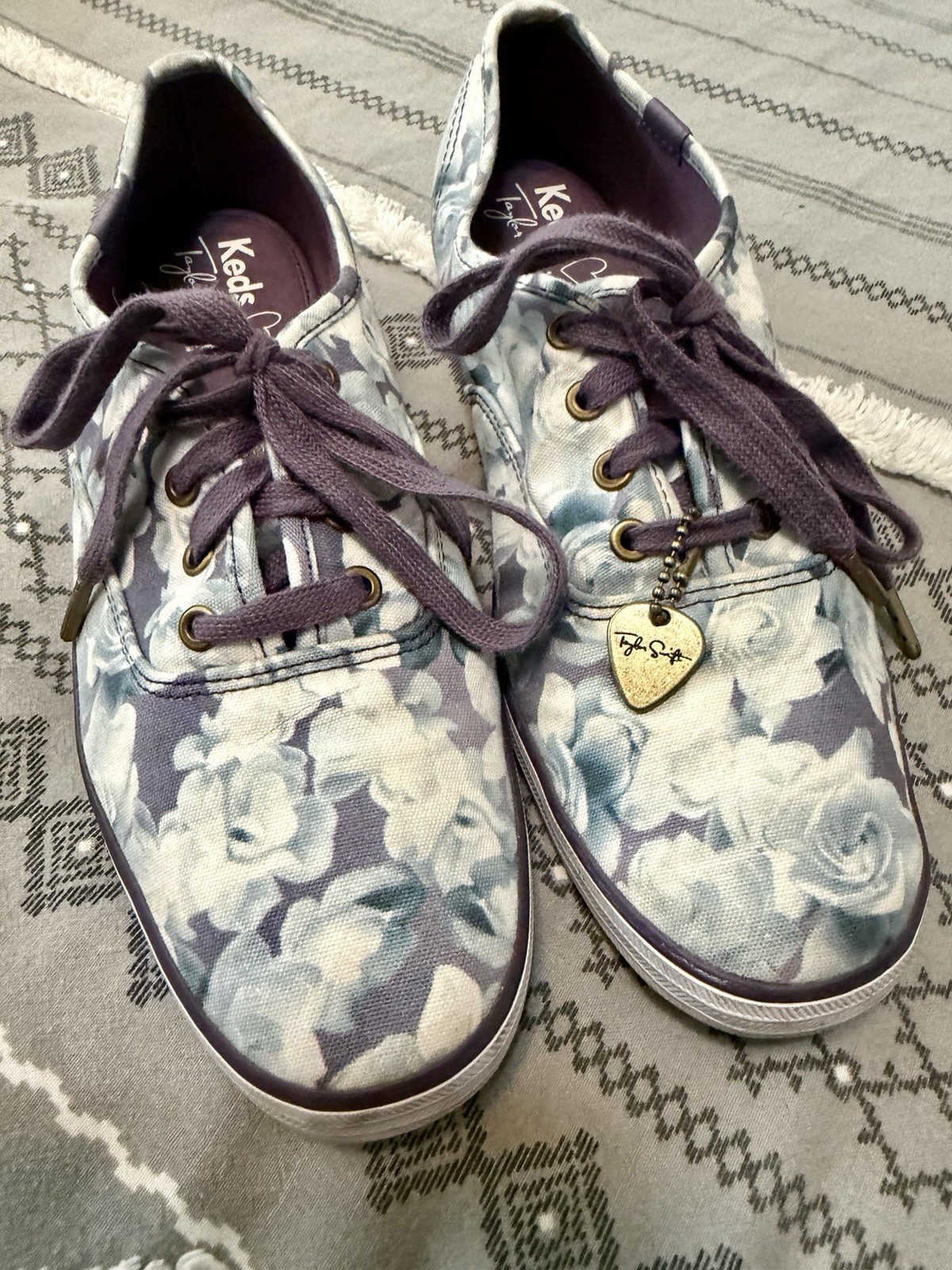 Keds x Taylor Swift Champion floral print sneakers Women’s 8.5 Blue White Purple