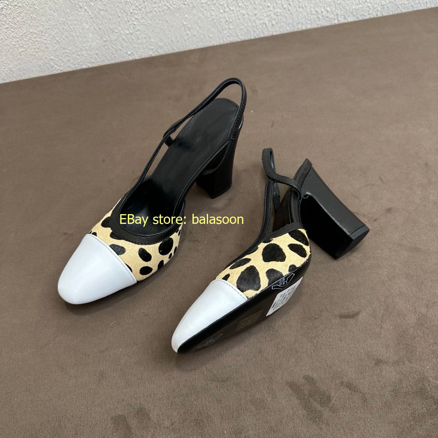 Spring Summer 2026 Genuine Leather Spliced Leopard Single Shoes Multi-Style35-43