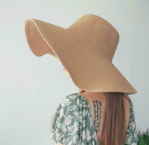 USA Women’s Summer Large Floppy Folding Wide Brim Cap Sun Straw Beach Hat