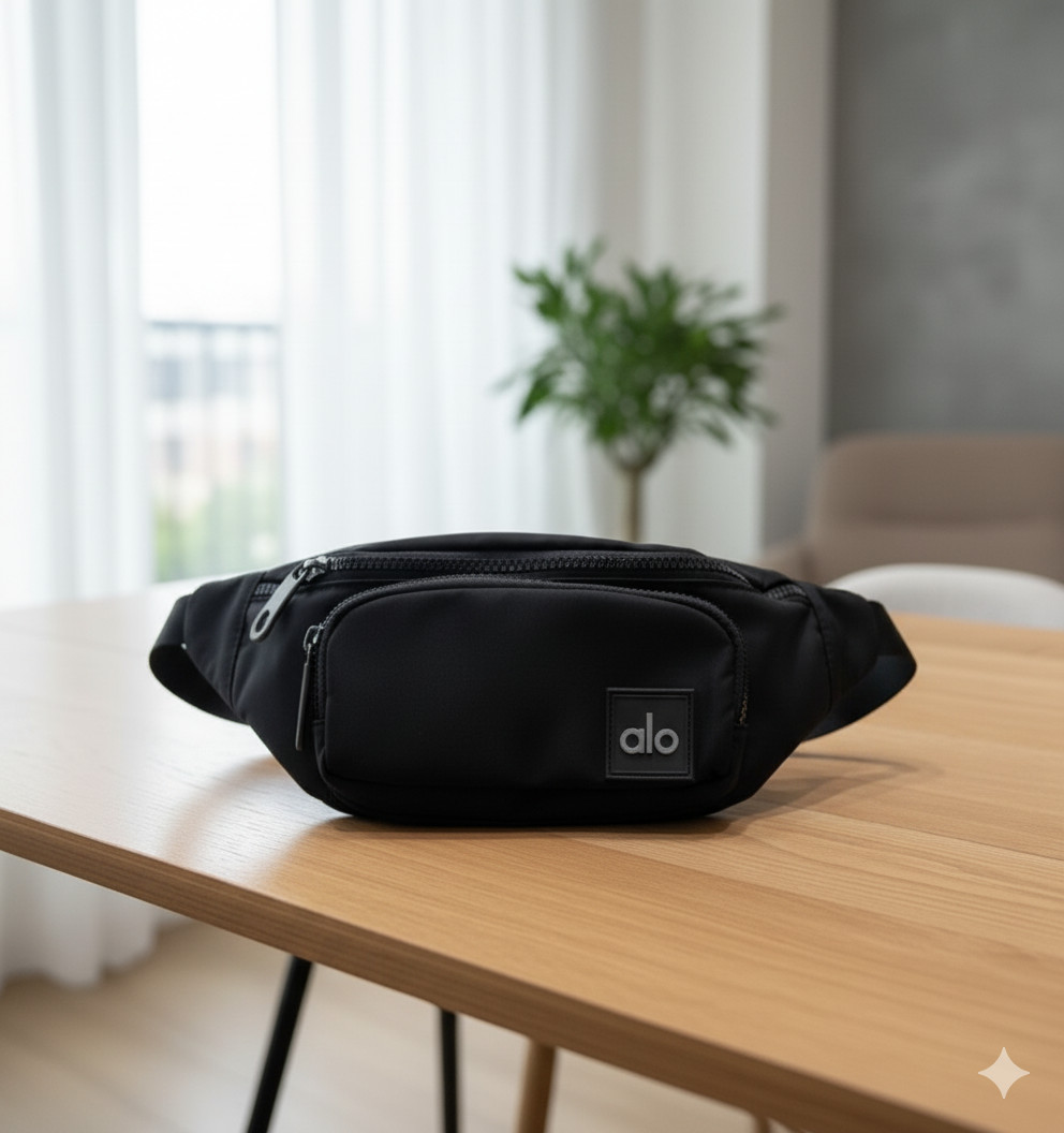 Аӏо Yoga Explorer Belt Bag Black Crossbody Waist Pack Travel NWT