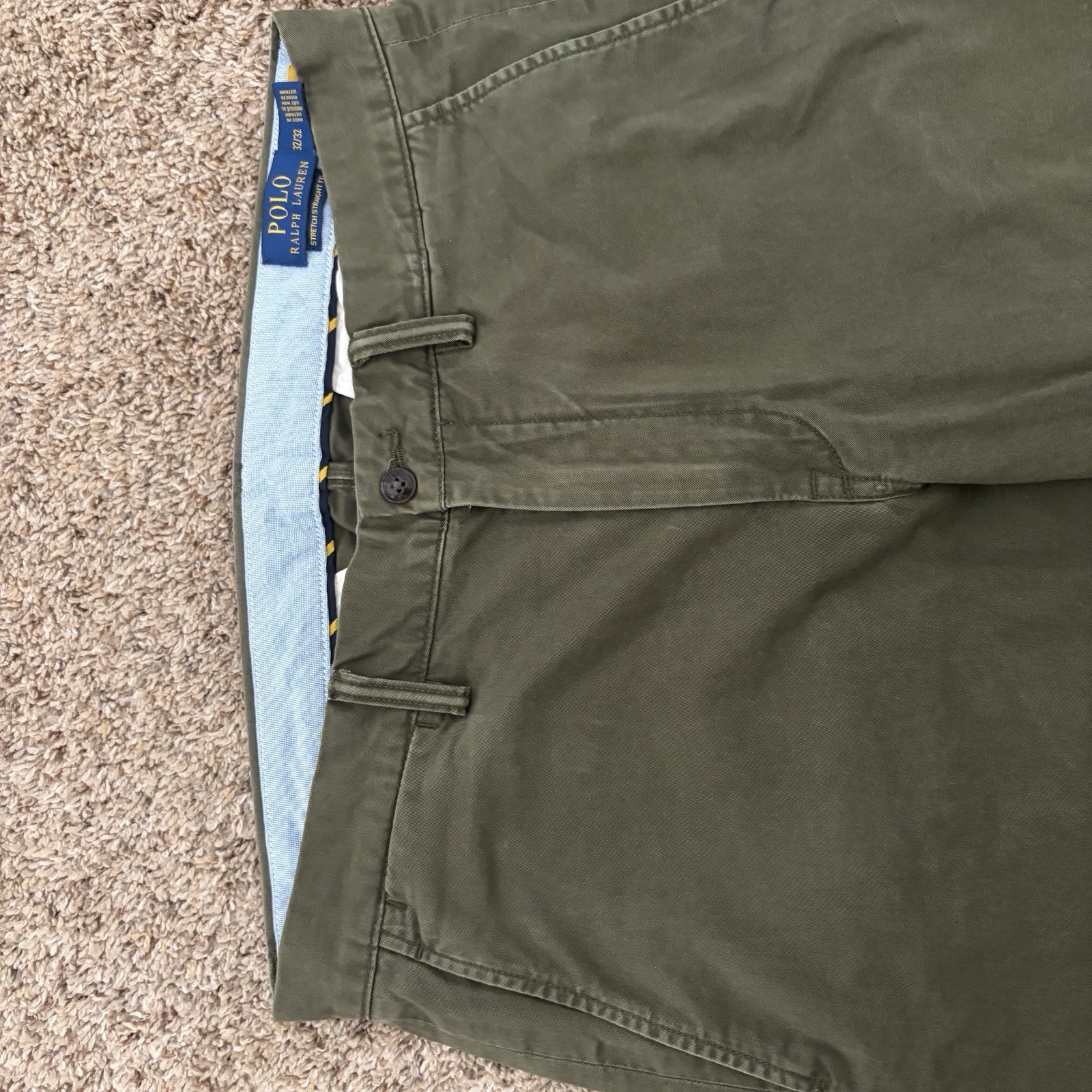 Polo Ralph Lauren The Polo Chino Green Stretch Twill Straight Pants 32W