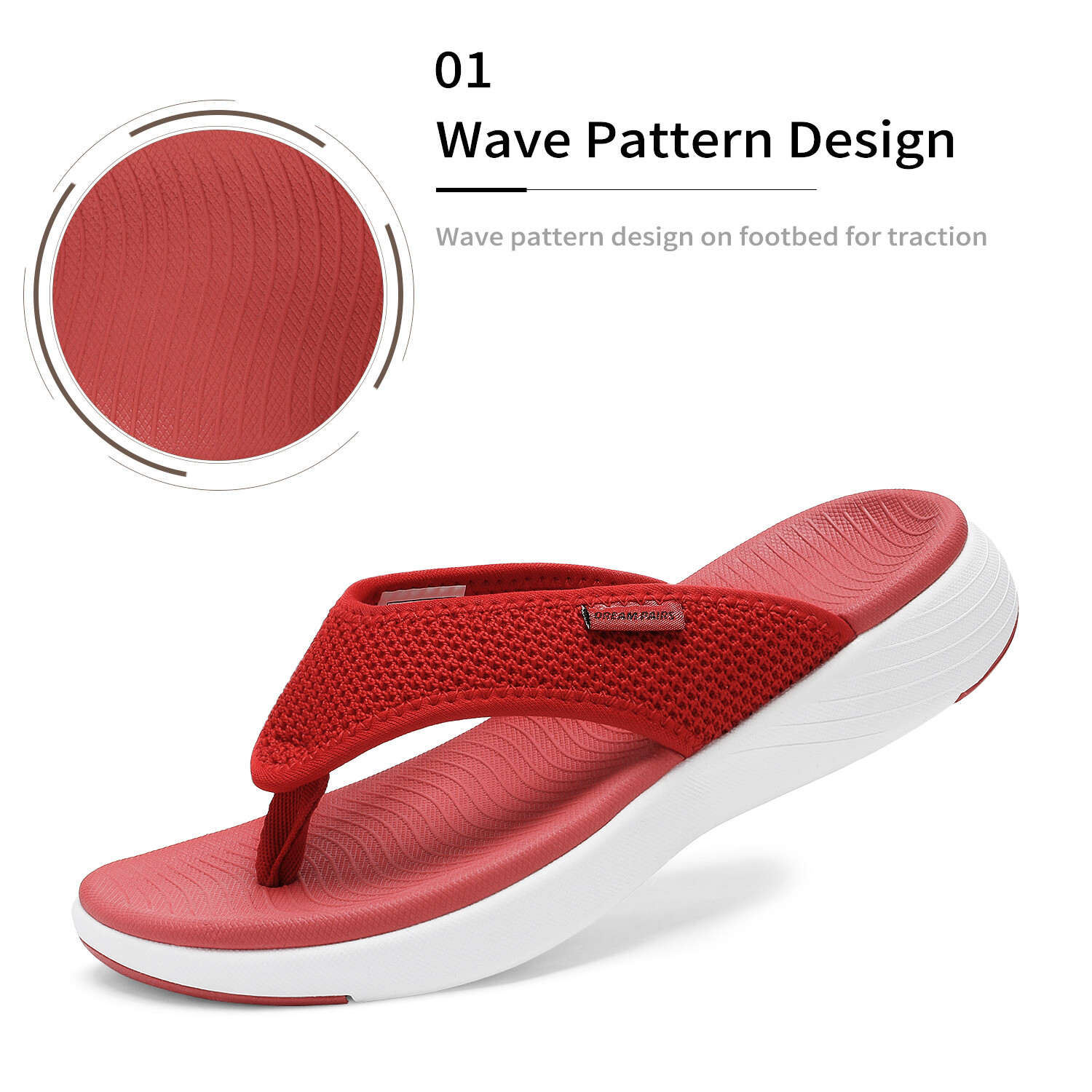 Women Flip Flops Arch Support Soft Cushion Summer Beach Walking Thong Sandals
