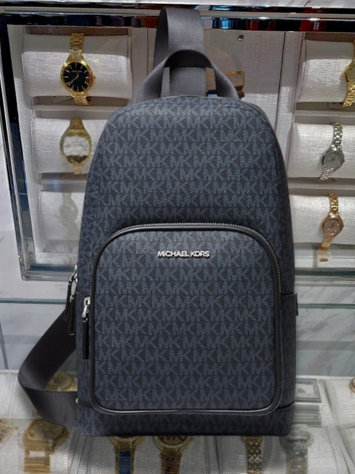 Michael Kors Cooper Men MK Logo Sling Pack Shoulder Crossbody Bag Variation