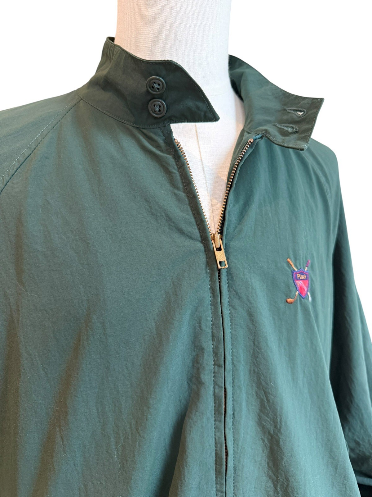 VTG Polo Ralph Lauren Jacket Men XL Green Bi Swing Bomber Made in USA Golf Crest