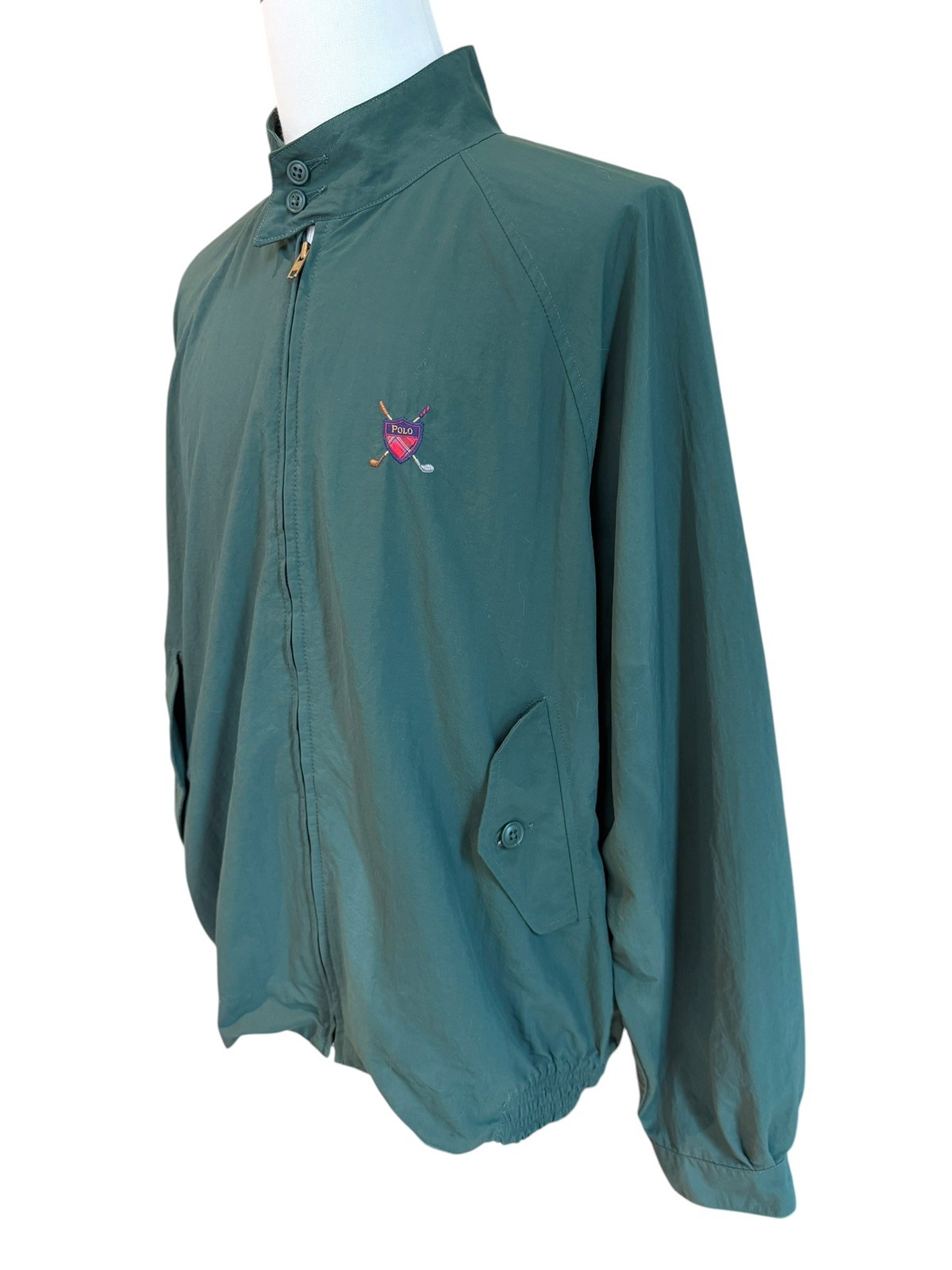 VTG Polo Ralph Lauren Jacket Men XL Green Bi Swing Bomber Made in USA Golf Crest