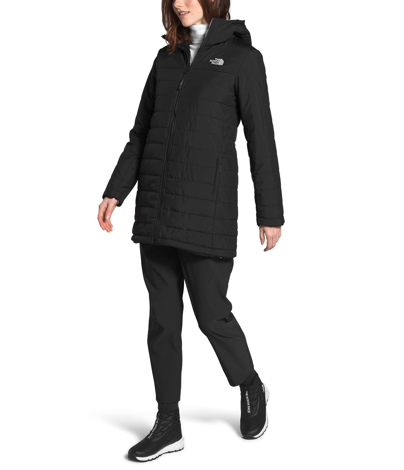 The North Face Mossbud Insulated Reversible Parka Womens Jacket TNF Black Sz S