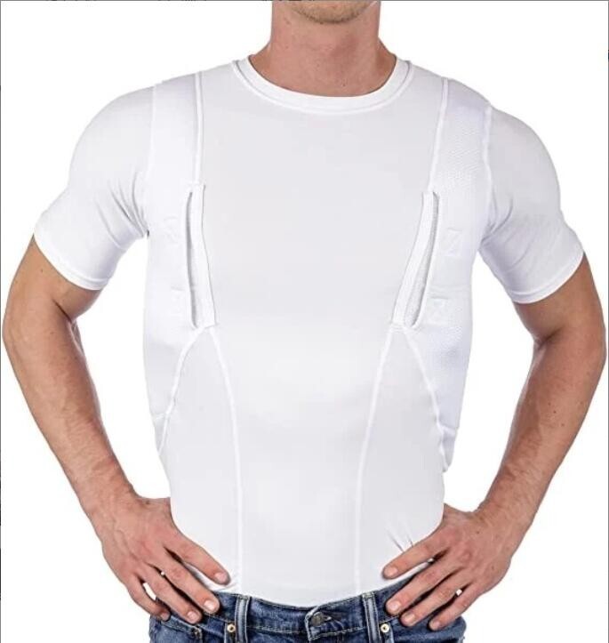 Explosive Man’s T-shirt Concealed Hidden Holster Tactical Invisible Carry Tops