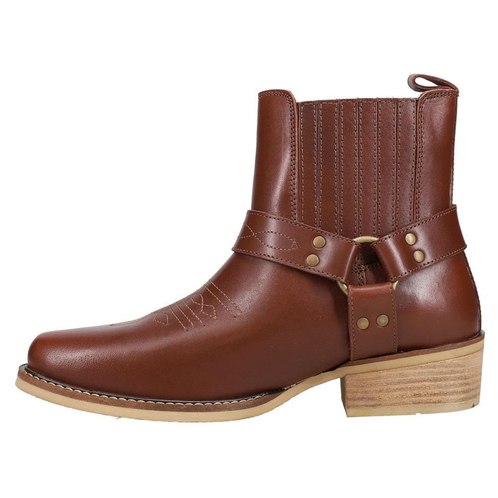 Dingo Black Bart Pull On Square Toe Mens Brown Casual Boots DI282-BRN