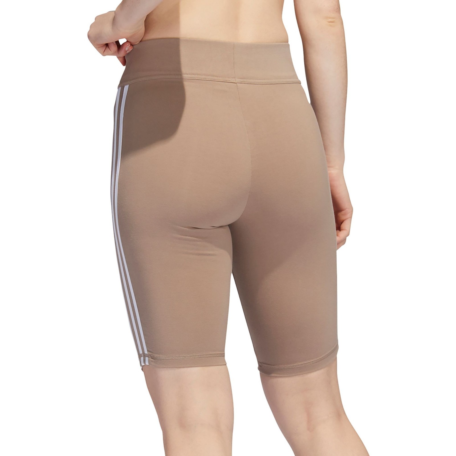 adidas Women’s Sportswear Essentials 3-Stripes Bike Shorts, Chalky Brown