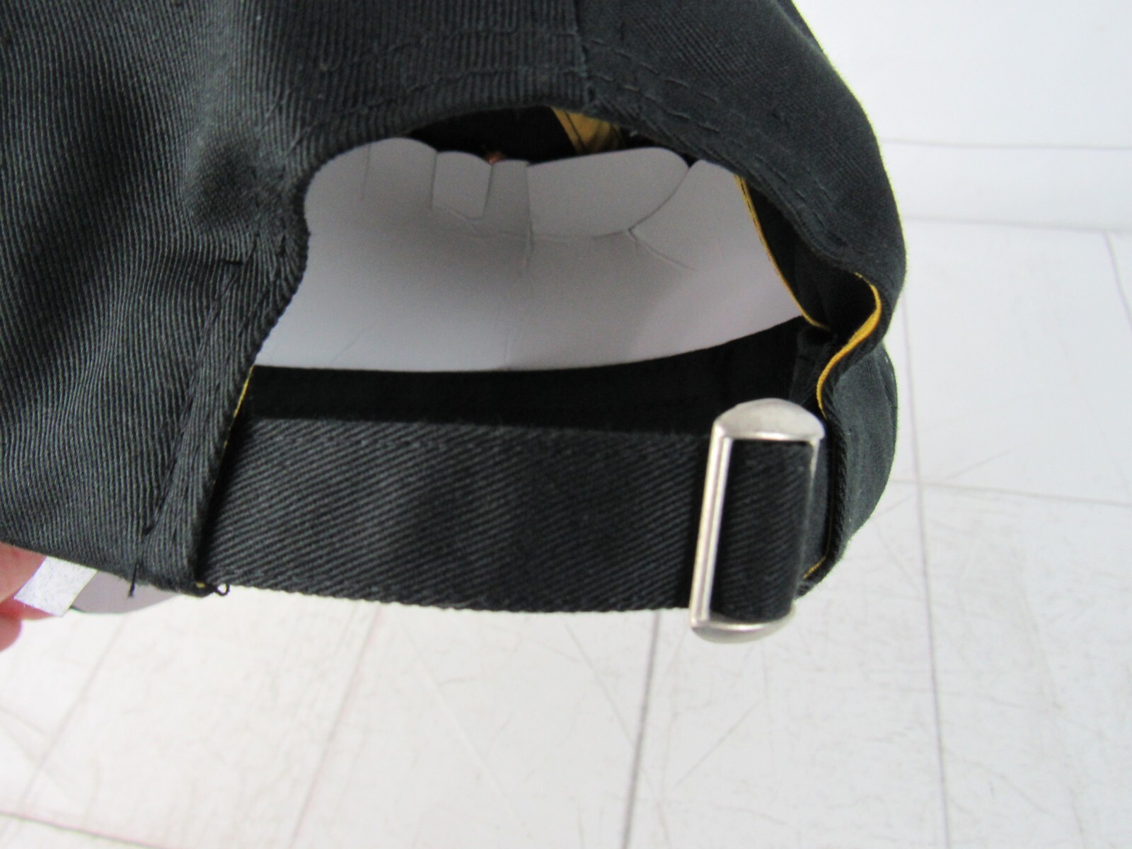 CAT Caterpillar Black with Embroidery Flames Baseball Hat Strapback