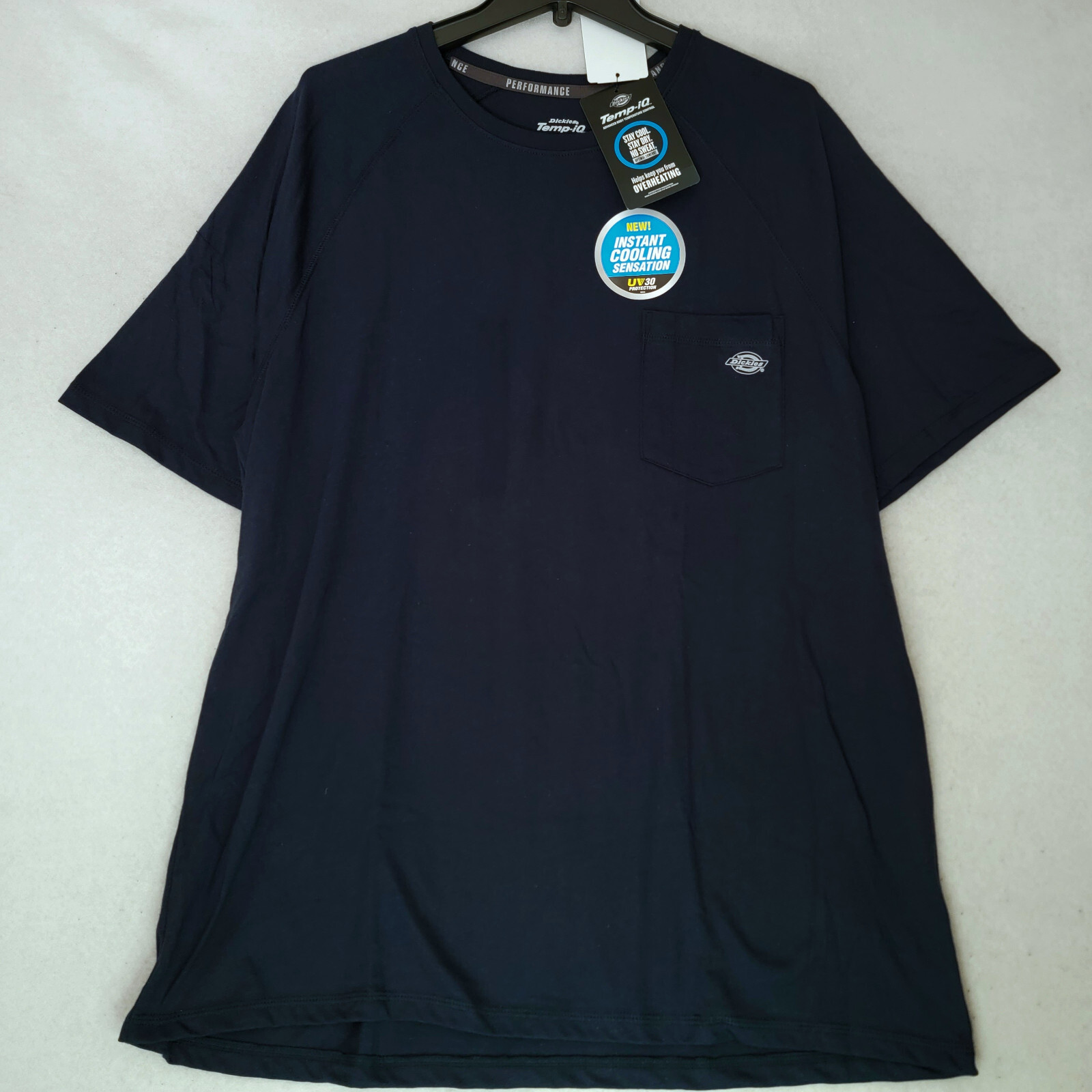 DICKIES Fast Dry Shirt MENS 3XL XXXL Blue Pocket tee Performance COOLING NWT