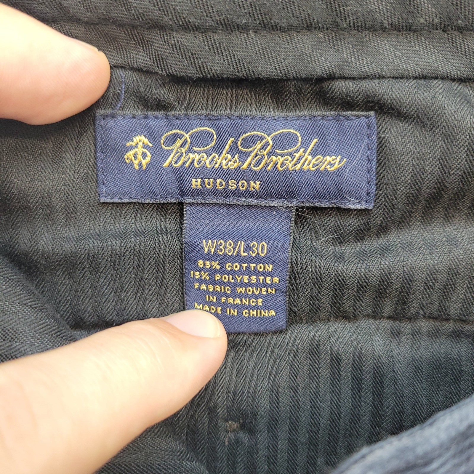 Brooks Brothers Corduroy Pants Mens 38×30 Navy Blue Hudson Straight Leg