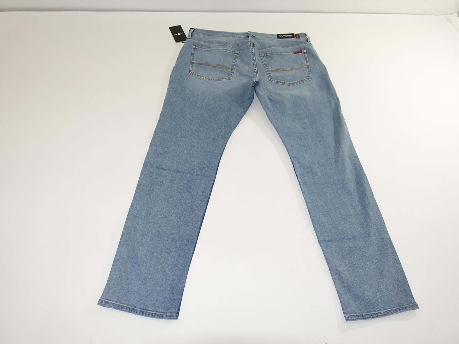 7 For All Mankind Men’s Tapered Straight Leg Jeans Size 36 x 33 NWT Laguna Wash