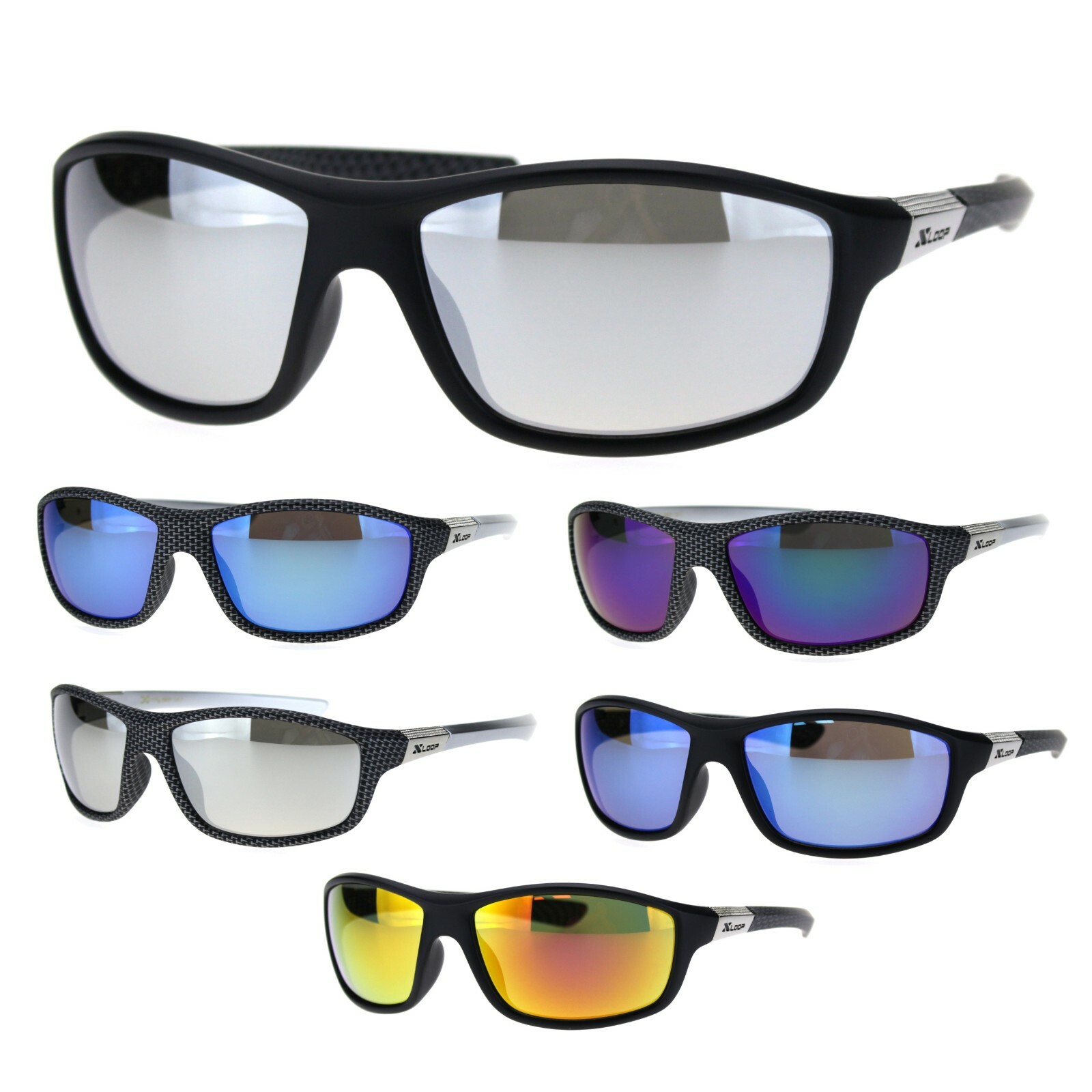 Xloop Mens 90s Classic Sportsman Plastic Oval Warp Around Sunglasses