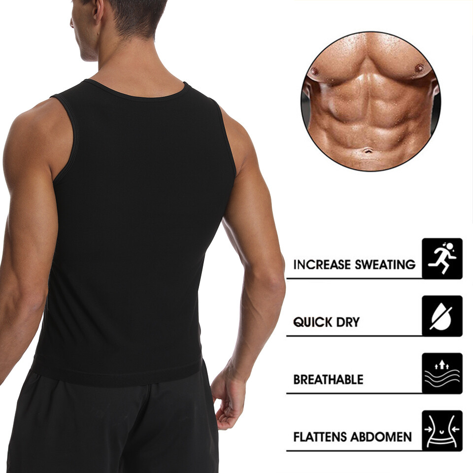 CGTFY Gynecomastia Compression Tank Top Men Sauna Slimming Shaper Sweat Vest US