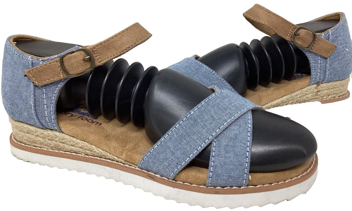 Skechers Women’s Bobs Desert Kiss Party Crashers Sandals Denim Size:9 197F