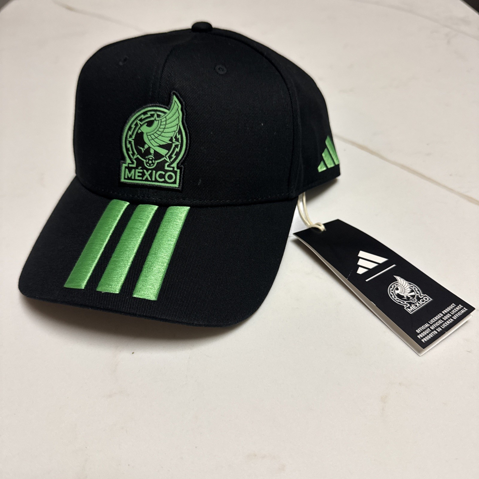 Adidas World Cup 2026 Team MEXICO Soccer Hat Cap OSFM Adjustable Black NWT