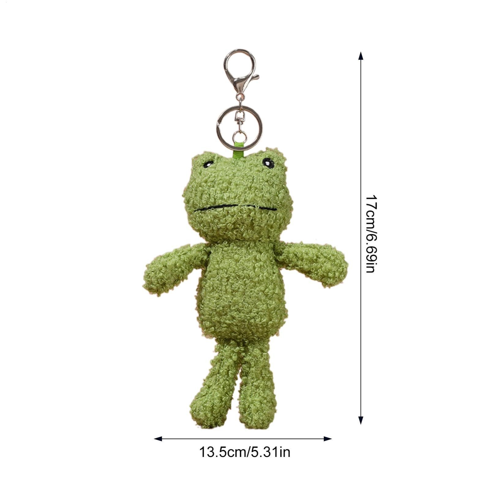 Plush Frog Keychain Cute Stuffed Animal Keyring Bag Charm For Kids Adults