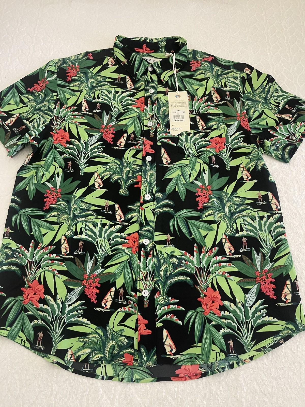 LAGUNA Sz XL HAWAIIAN MEN’S SHIRT MULTI-COLOR