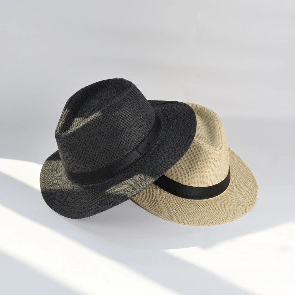 Breathable Wide Brim Straw Hat 58cm Head Size Sunshade for Outdoor Use