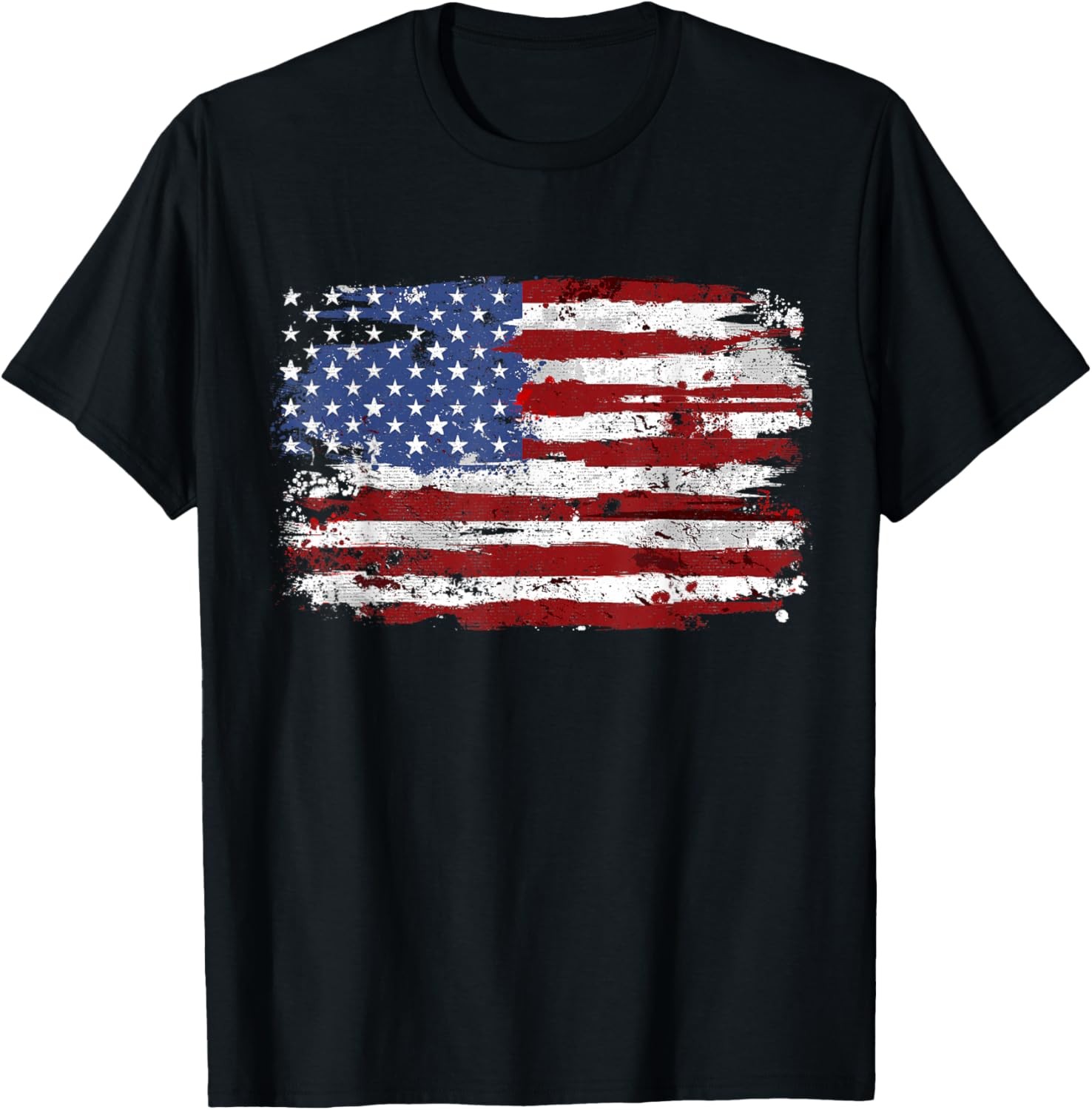 American Flag USA United States Of America US 4th Of July Black T-Shirt