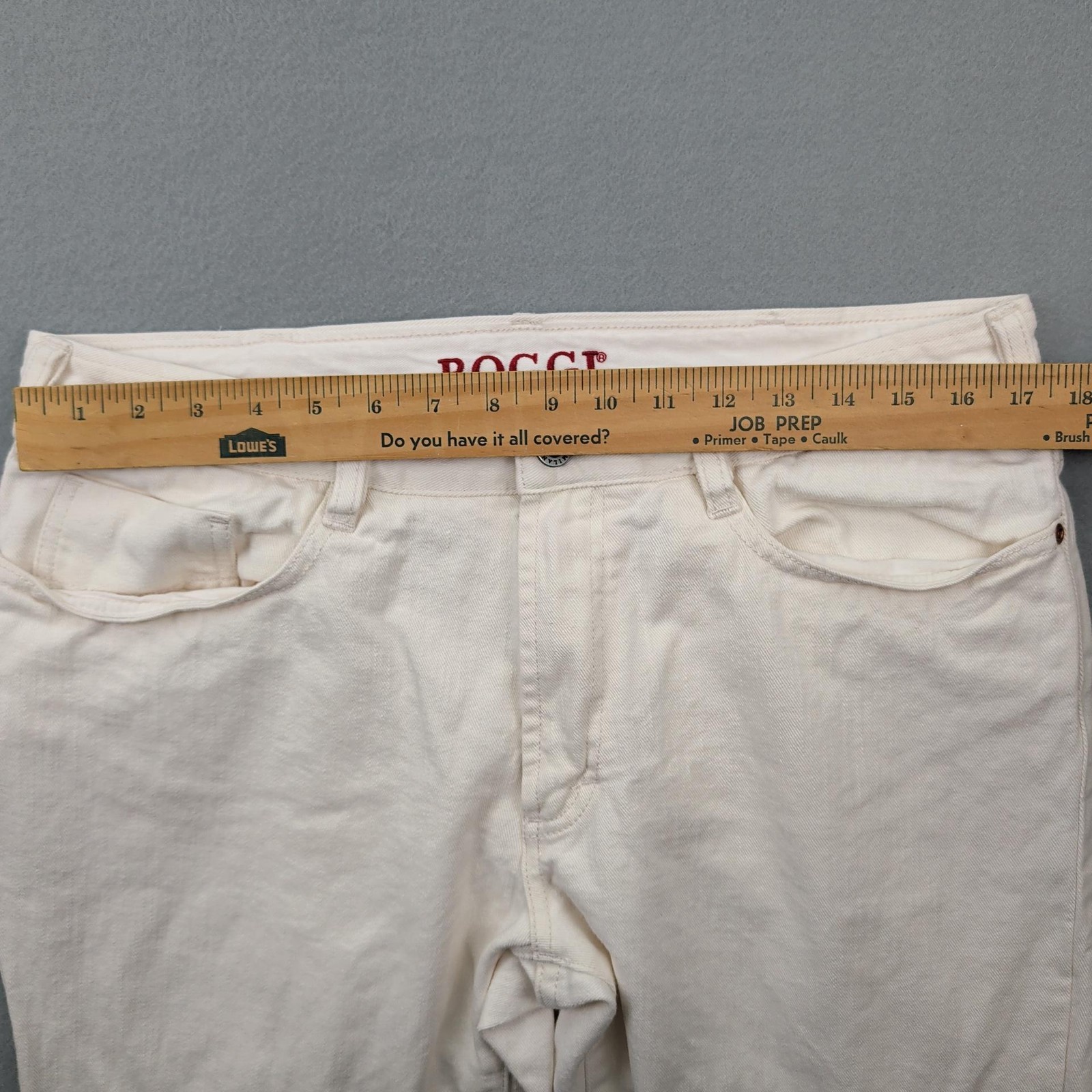 Boggi Milano Jeans Mens 36 White Denim Straight Leg 5-Pocket Zip Fly Casual