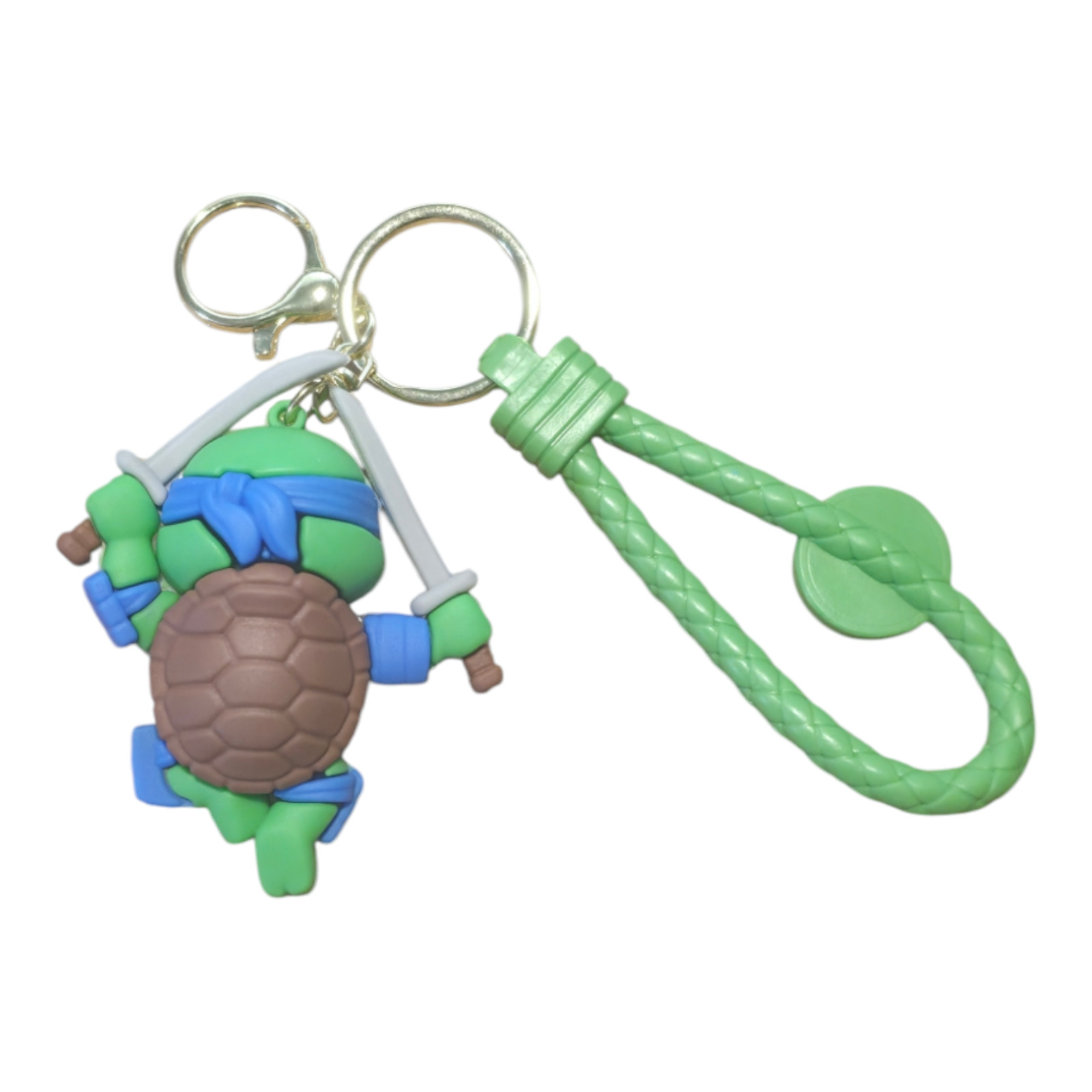 Teenage Mutant Ninja Turtle Blue Character 3D Silicone Charm Keychain Keyring