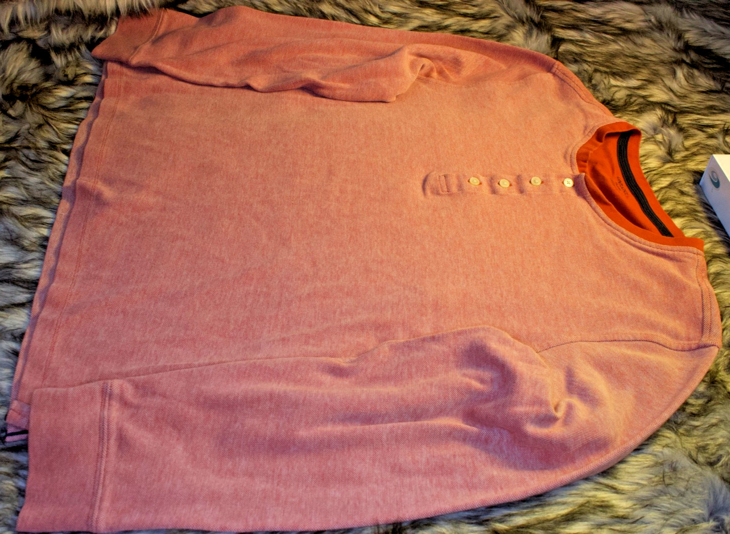 Untuckit mens cottton blend henley long sleeve shirt size XX-Large color orange