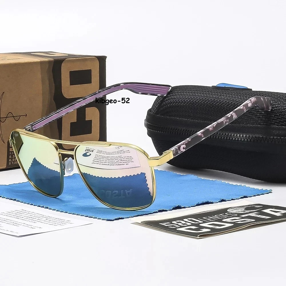 Costa Del Mar Wader GOLD Frame Pink Mirror 580P Polarized Lens Sunglasses