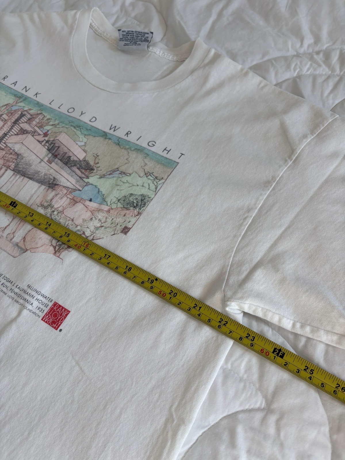 Vintage 1993 Frank Lloyd Wright Fallingwater Architecture T Shirt Size XL