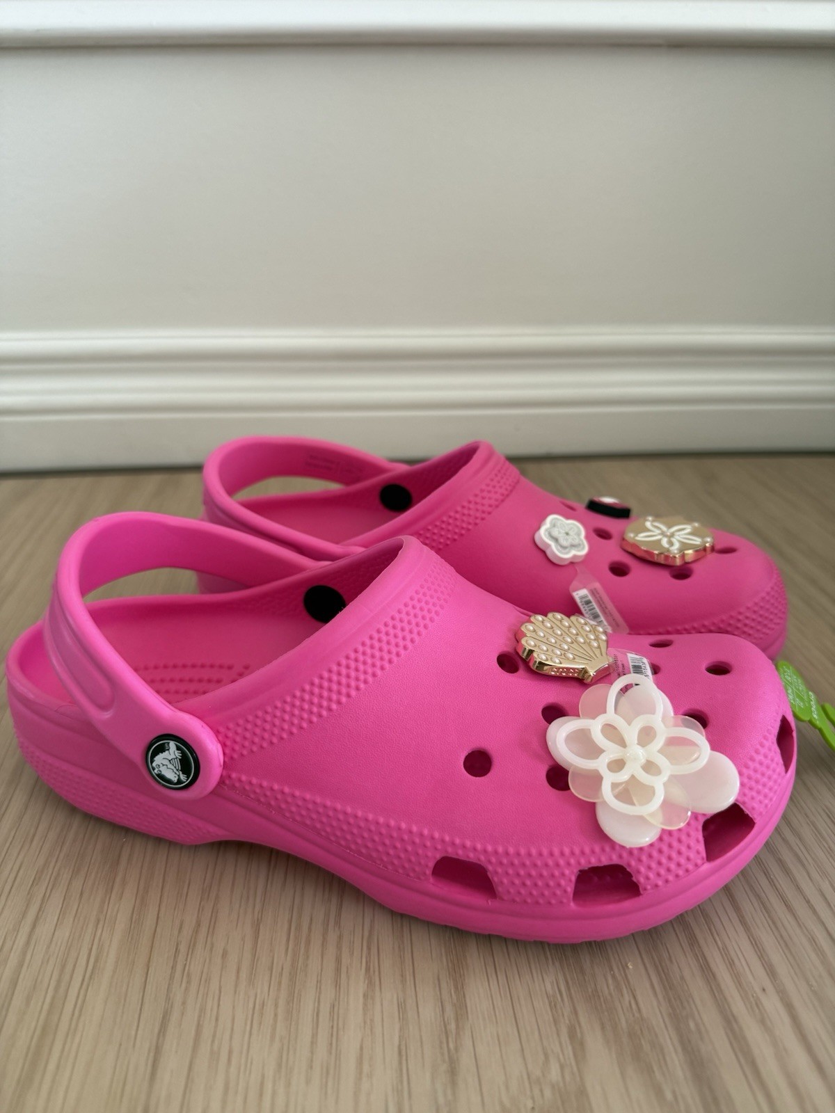 Crocs Classic Pink Crush Size W7. Free Charms Included