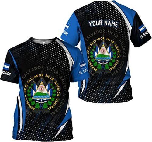 Personalized El Salvador Shirt Custom Camiseta de El Salvador Flag Shirt Men 2