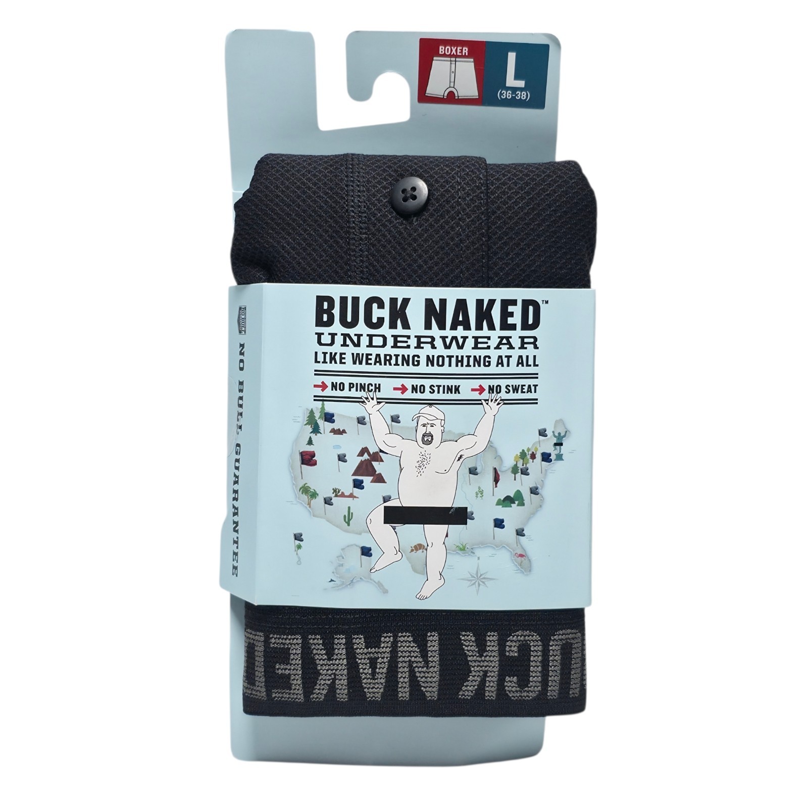 Duluth Trading Buck Naked Black Boxer Shorts Men’s L Underwear NWT