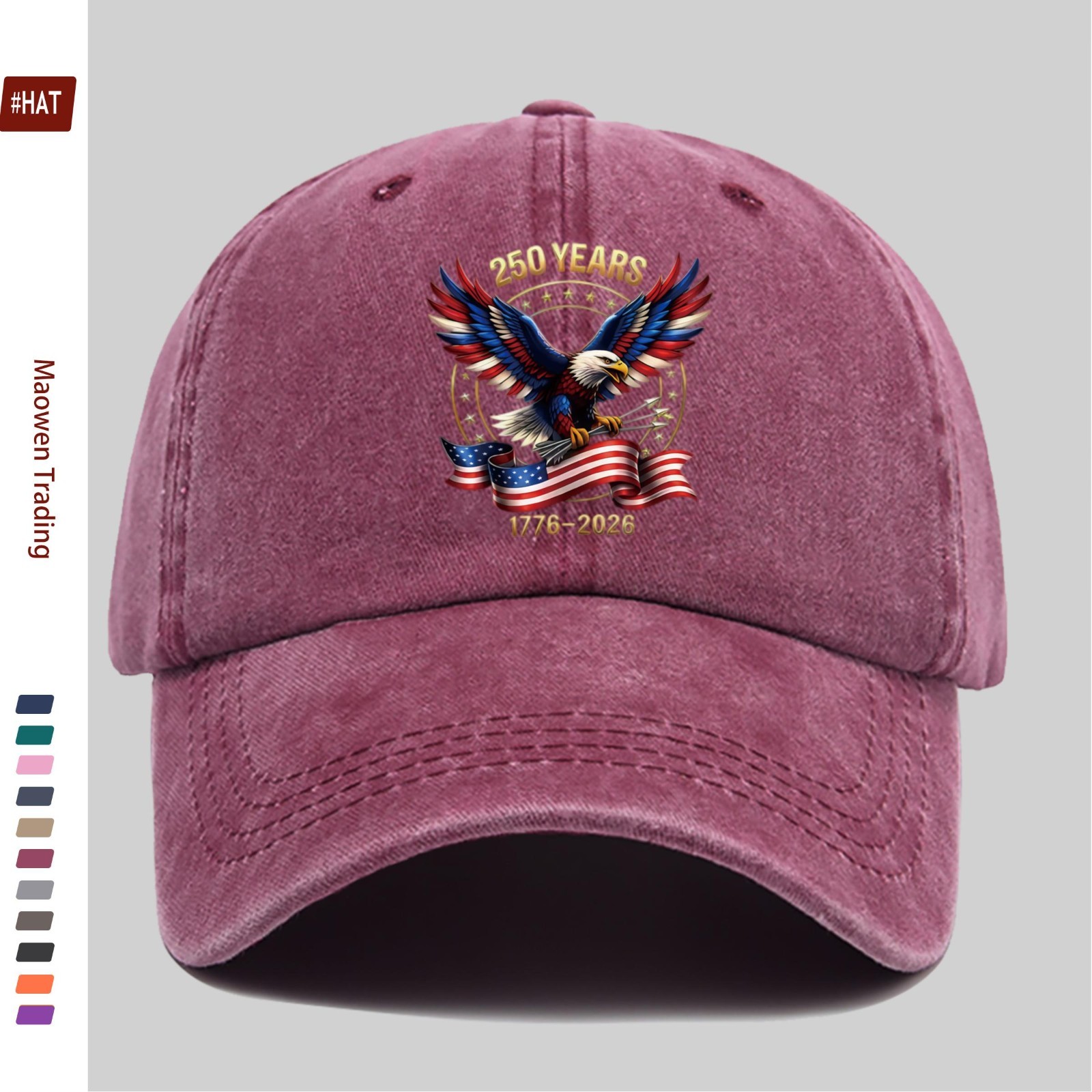 USA 250th Anniversary Hat 1776-2026 American Independence Eagle Flag Baseball Ca