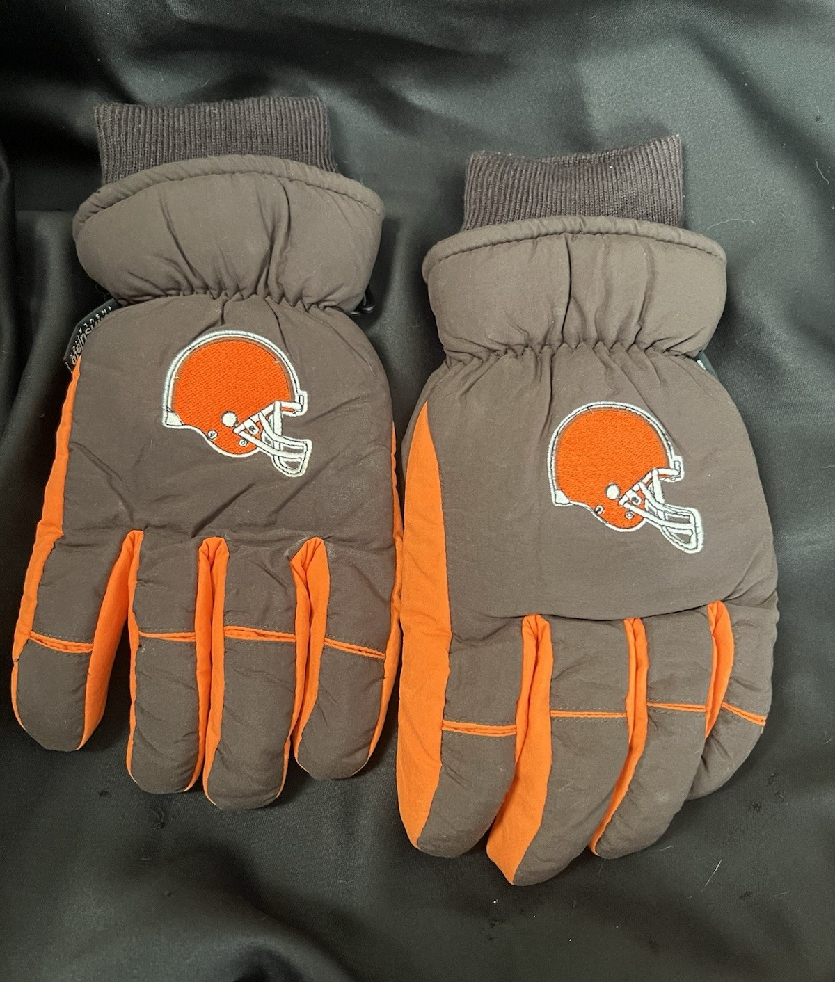 Men’s Brown/Orange Thinsulate Insulated Lined Gloves Size L Wrist Logo