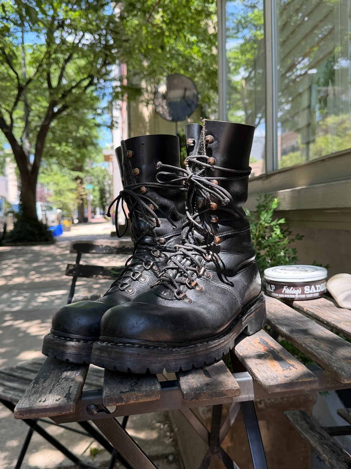 Austrian Mountain Combat Boot (Heavy Duty, Hiking) Steinkogler 43 Black Leather