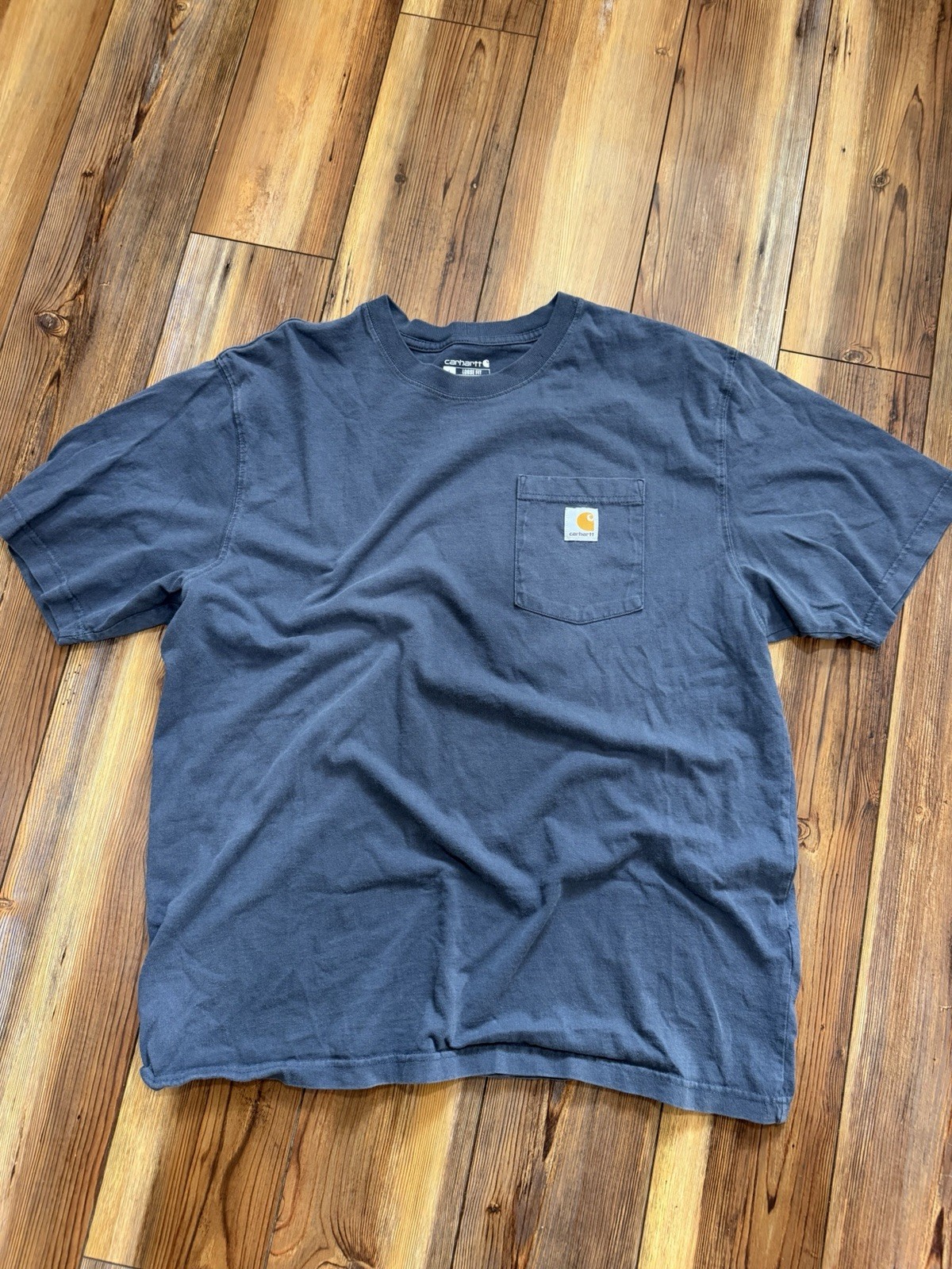 Carhartt K87 Men’s Blue Cotton Crew Neck Short Sleeve Pocket T-Shirt L Loose