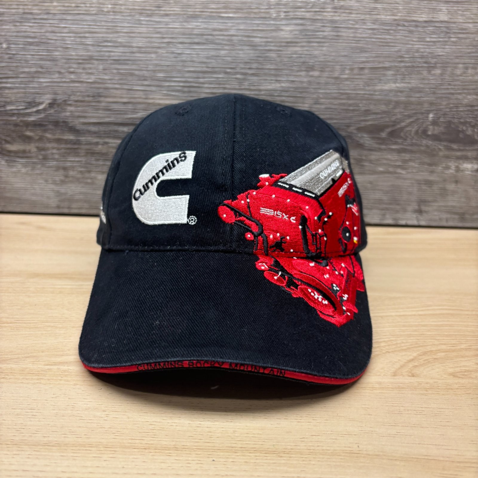 Cummins Hat Cap Strap Back Black ISX Diesel Engine Rocky Mountain Trucking Promo