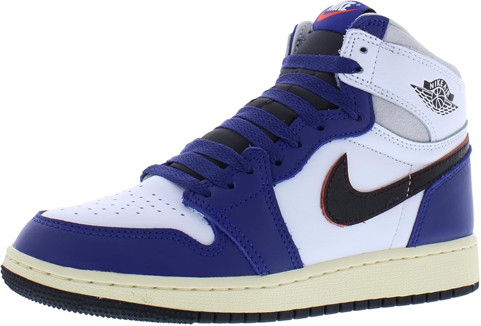 Nike Air Jordan 1 Retro High OG GS Boys Shoes – White/Neutral Grey/Deep Royal Bl