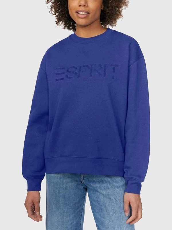 Esprit Women’s Logo Fleece Crewneck Blue (L) Viral 80’s Vintage NWT Blue