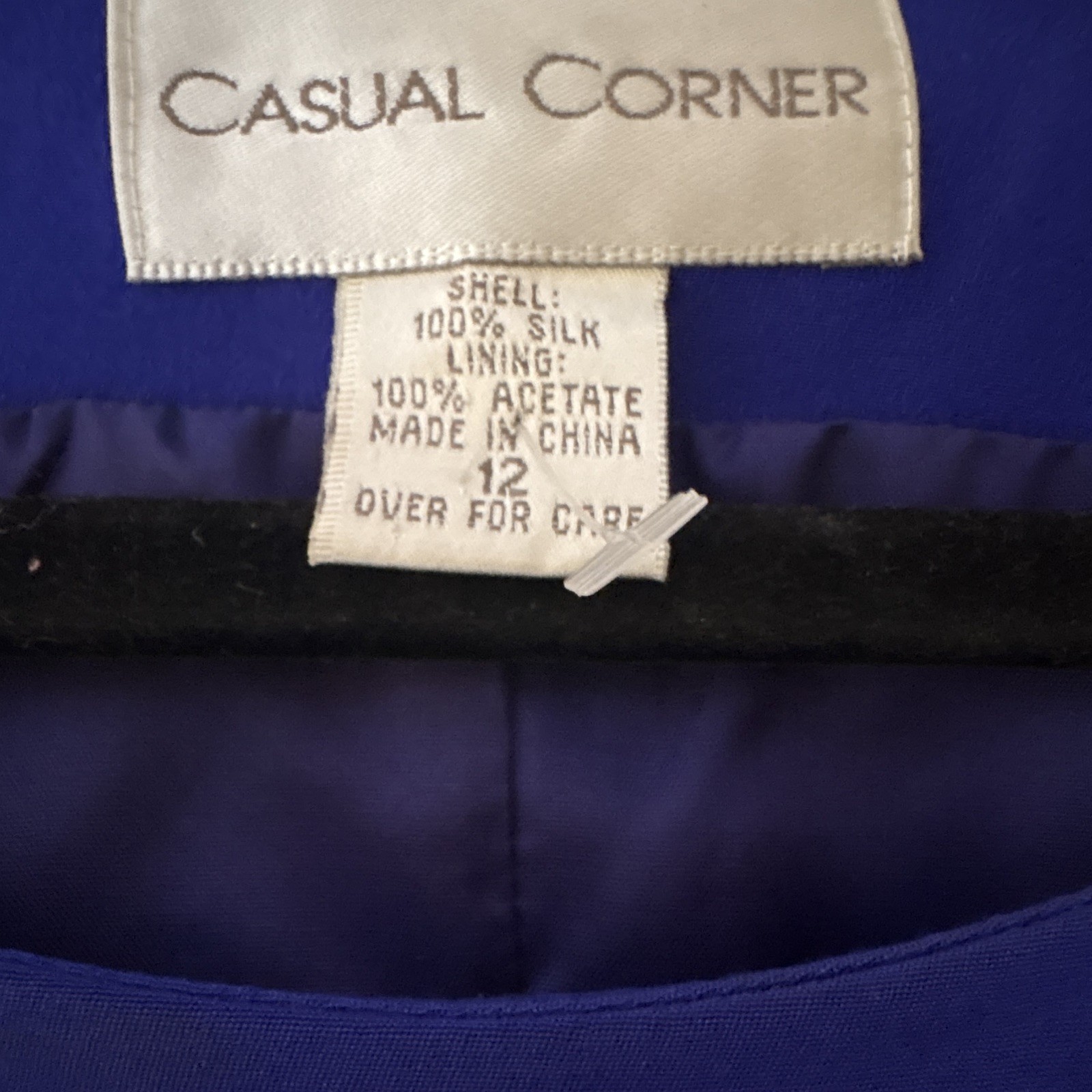 Casual Corner Blue Sleeveless Round Neck A-Line Silk Lined Knee Dress 12