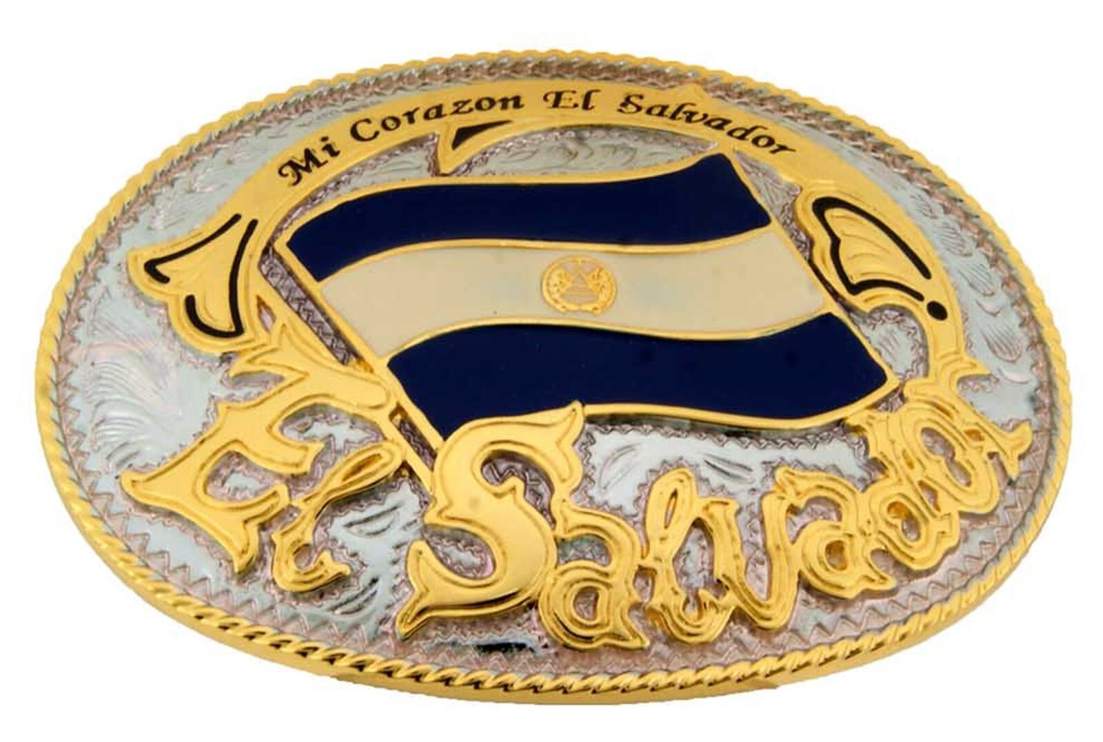 El Salvador Flag Belt Buckle Salvadorans National Mother Anniversary Day Gifts