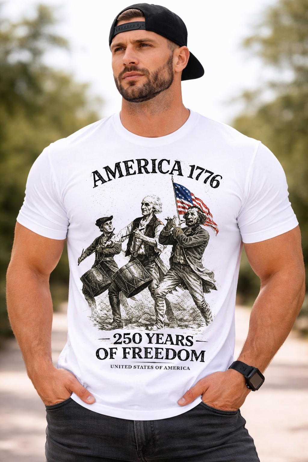America 1776 Shirt Spirit of 76 Patriotic 250 Years Freedom 4th July T-shirt